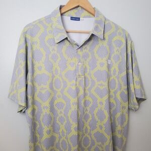 Hreski Polo Golf Shirt Mens Large Multicolor  Splatter Electric